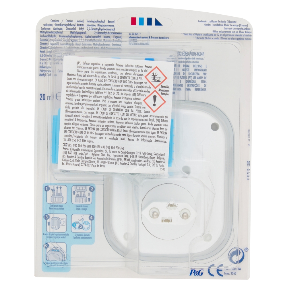 Ambi Pur Profumatore per Ambienti Elettrico Starter Kit 3Volution, Lenor Risveglio Primaverile,20 ml